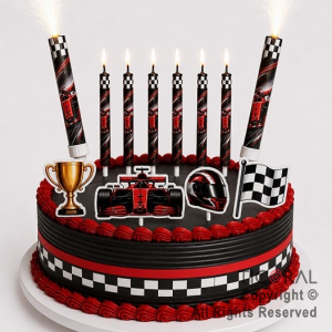 KIT DECO TORTA AUTOS DE CARRERA (12 UNIDADES)